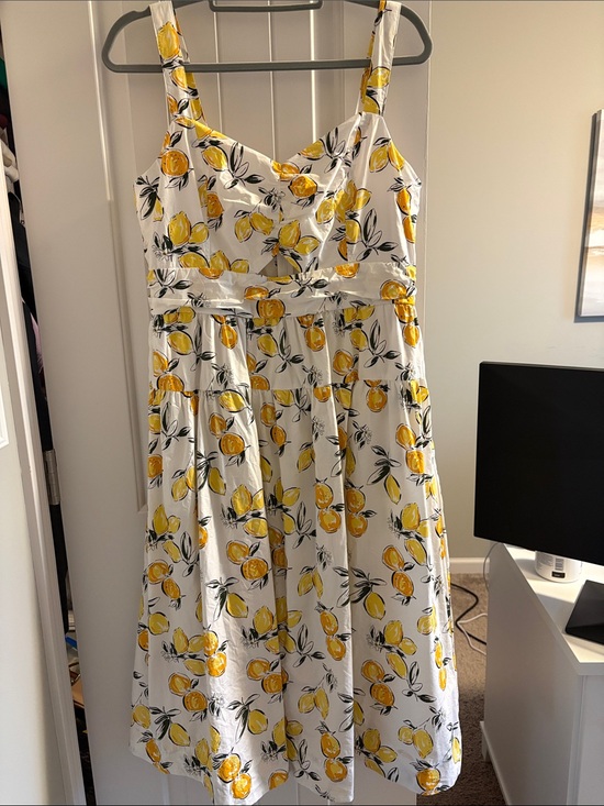 Free Assembly Dresses & Skirts - White Sundress with Yellow Lemon Print